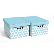 Набор картонных ящиков для хранения А4 голубой горох 2 шт 0611.37