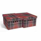 Набор картонных ящиков для хранения А4 шотландка  2 шт 0611.4