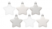Елочные украшения "Звезды" комплект 6 шт, цвет белый