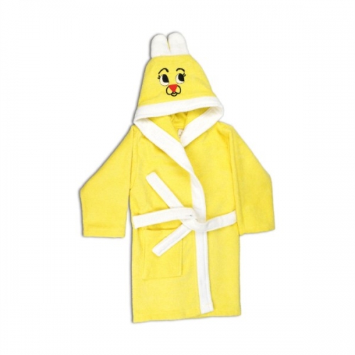 Детский махровый халат (7-8 лет), жёлтый.