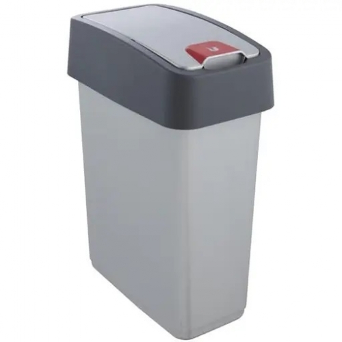 Ведро для мусора "FLIP LID" 10л серое