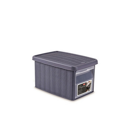 Ящик для хранения с крышкой и фронтальной дверцей Stefanplast ELEGANCE S голубая 30041