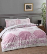 Комплект постельного белья Tac ранфорс Aryan pembe V02 семейный розовый