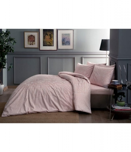 Комплект постельного белья Tac сатин Fabian V52 pembe полуторное розовый