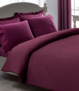 Комплект постельного белья Tac Premium Basic Stripe murdum евро плюс фиолетовый
