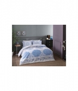 Комплект постельного белья Tac ранфорс Aryan V01 mavi полуторный голубой