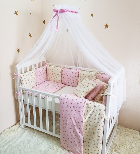 Постельный комплект Baby Design Премиум Прованс розовый 6 ед.