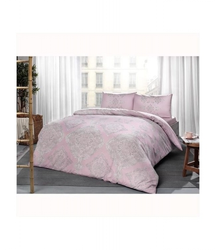 Комплект постельного белья Tac ранфорс Mirabel V03 pembe полуторный розовый