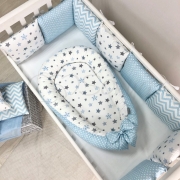 Кокон Baby Design Premium Stars серо-голубой