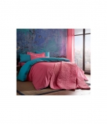 Комплект постельного белья Tac ранфорс Colorful V04 pembe евро розовый