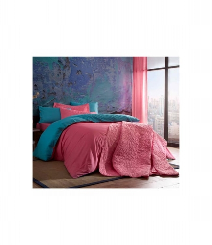 Комплект постельного белья Tac ранфорс Colorful V04 pembe евро розовый