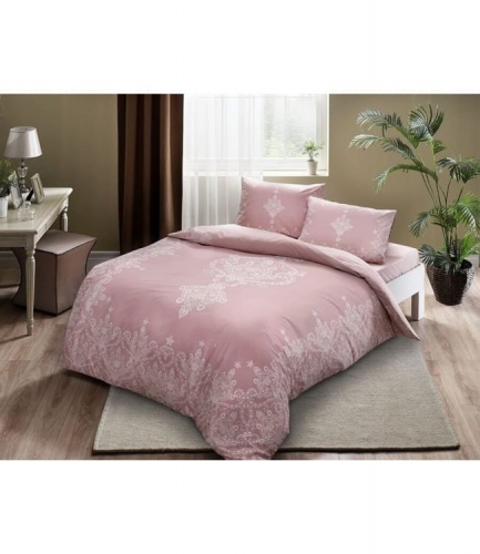 Комплект постельного белья Tac ранфорс Harper V02 gul kurusu евро темно розовый