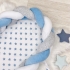 Кокон - бортик для новорожденных коса серо-голубой