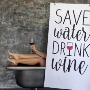 Полотенце Save water and drink wine 150х70 см