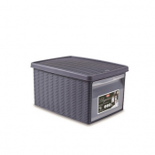 Ящик для хранения с крышкой и фронтальной дверцей Stefanplast ELEGANCE М голубая 29993