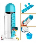 Бутылка для воды с таблетницей Pill Vitamin Water Bottle Blue