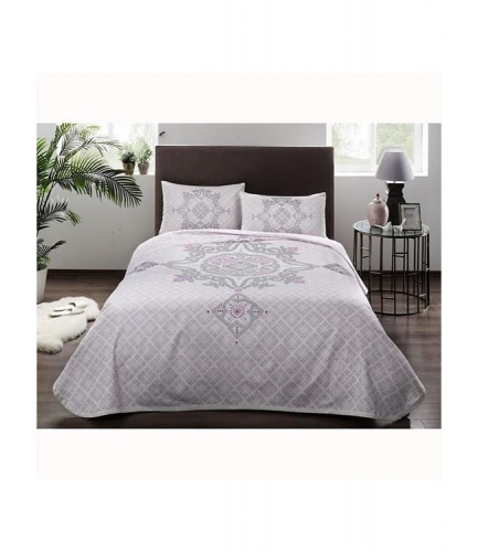 Комплект постельного белья с пике Tac Elegance V01 lila полуторный лиловый