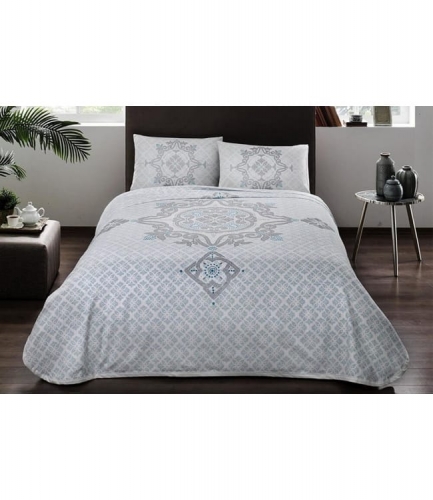 Комплект постельного белья с пике Tac Elegance V02 turkuaz евро бирюзовый