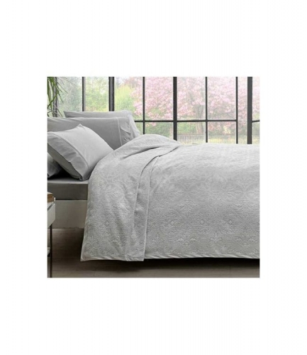 Комплект постельного белья с пике Tac Royal gri полуторный серый