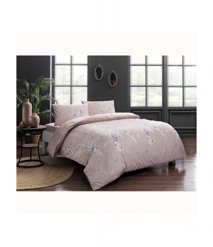 Комплект постельного белья Tac ранфорс Sarah V02 полуторный розовый