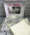 Комплект постельного белья Tac сатин Digital Grosby V01 евро молочный