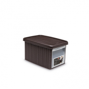 Ящик для хранения с крышкой и фронтальной дверцей Stefanplast ELEGANCE S темно-коричневая 30021