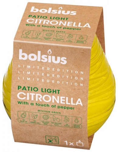 Свеча в стекле Patiolight 94/91мм Citronella с добавлением перца Divine Earth 406732