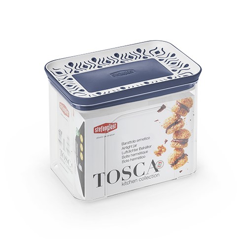 Емкость для хранения продуктов прямоугольная 1,2л Tosca синяя