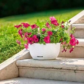 Горшок для цветов круглый подвесной с автополивом и индикатором уровня воды STEFANPLAST NATURAL