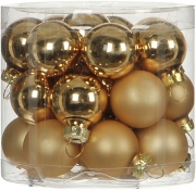 Елочные шарики 24 шт., комплект, цвет золотой 78040