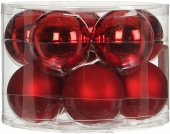 Елочные шарики 10 шт., комплект, цвет красный