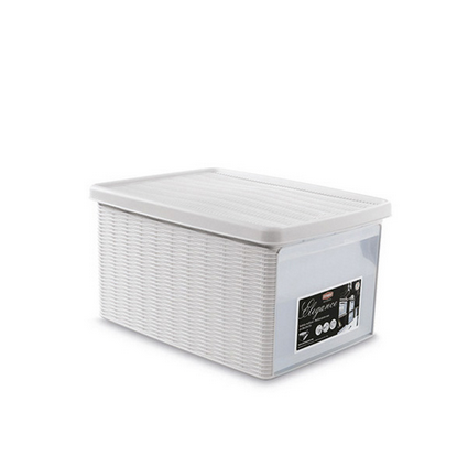 Ящик для хранения с крышкой и фронтальной дверцей Stefanplast ELEGANCE М белая 30001