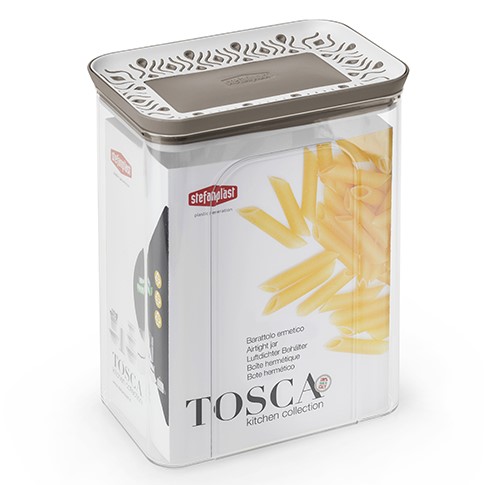 Емкость для хранения продуктов прямоугольная 2,2л Tosca коричневая
