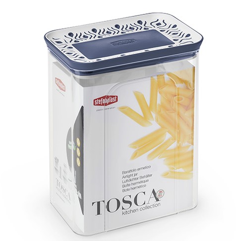Емкость для хранения продуктов прямоугольная 2,2л Tosca синяя