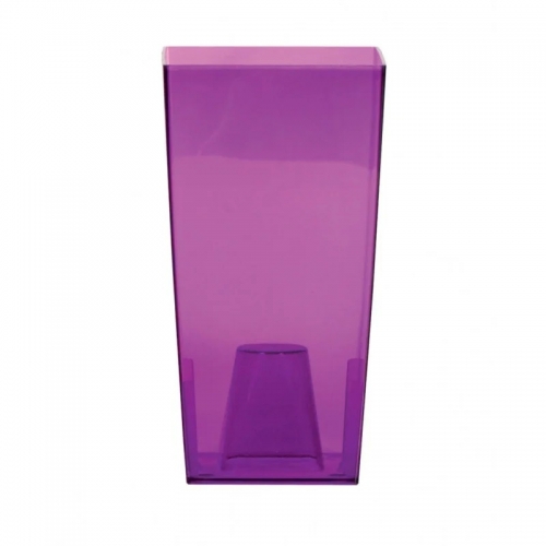 Горшок для цветов URBI 125мм квадратный прозрачный фиолетовый 70821-8