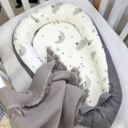 Кокон Baby Design Облака серые с месяцем