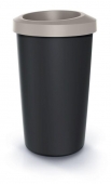 Ведро для мусора Compacta R круглое 45л черное с открытой крышкой Мокко ободок
