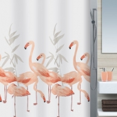 Шторка для ванной текстильная Spirella FLAMINGO