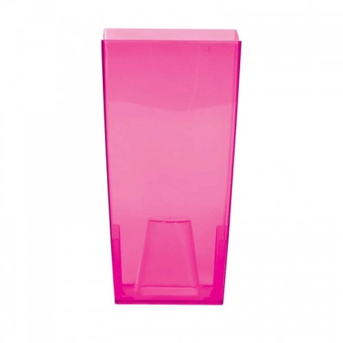 Горшок для цветов URBI 125мм квадратный прозрачный розовый 70821-9