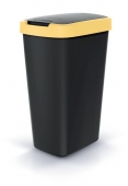 Ведро для мусора Compacta Q прямоугольное 45л черное с желтым ободком