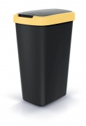 Ведро для мусора Compacta Q прямоугольное 45л черное с желтым ободком
