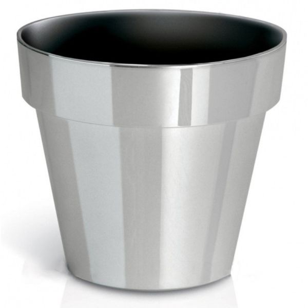 Горщик для квітів CUBE chrome silver 200мм