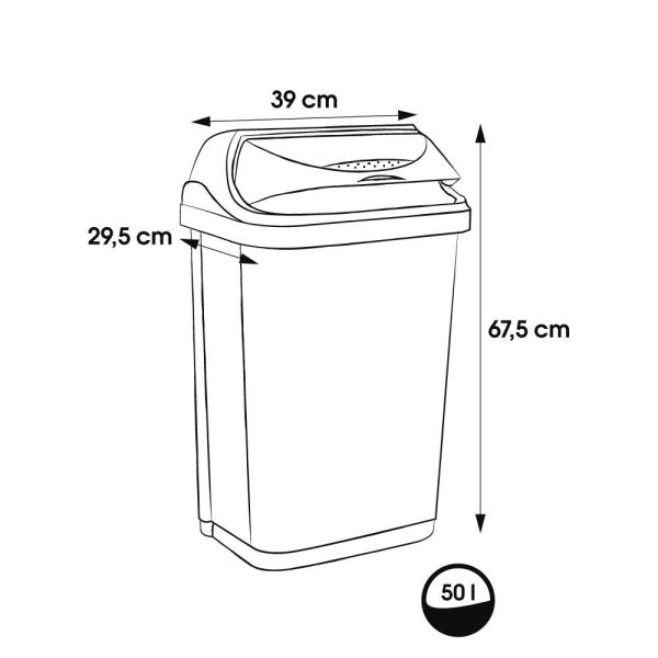 Мусорный контейнер "ROLLTOP"  50л серебро 0455.1