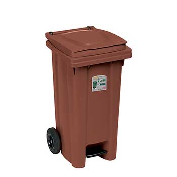 Мусорный бак с педалью STEFANPLAST BIDONE CARRELLATO 120 Л 