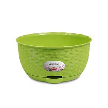 Горщик для квітів круглий з автополивом STEFANPLAST NATURAL