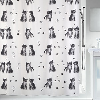 Шторка для ванної текстильна Spirella KITTY PAW