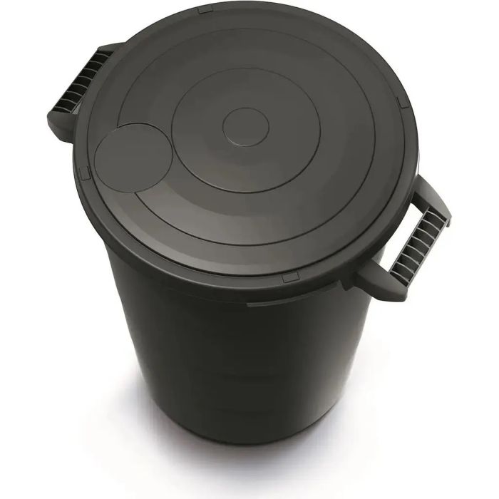 Контейнер господарський SMOOTH 80л з кришкою чорний
