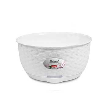 Горщик для квітів круглий з автополивом STEFANPLAST NATURAL