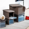 Ящик для зберігання з кришкою та фронтальними дверцятами Stefanplast ELEGANCE М коричневий 30002