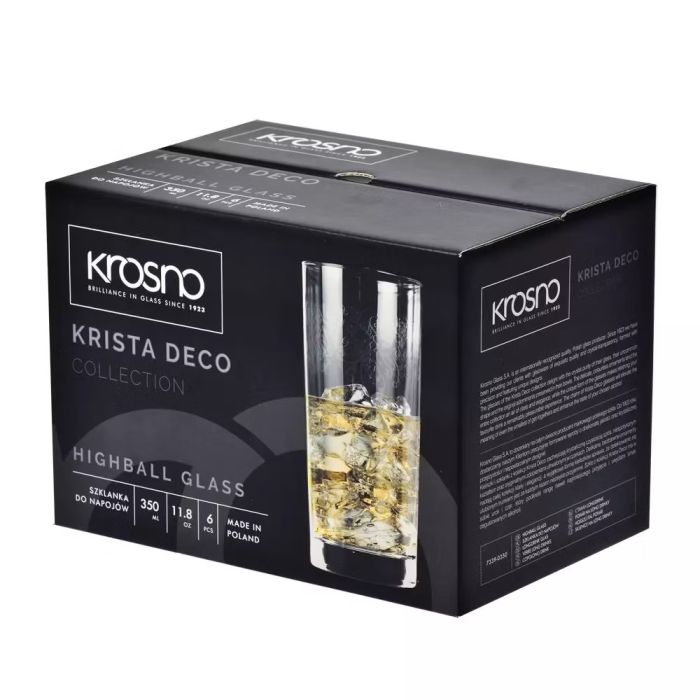 Набір склянок високих KRISTA DECO 350 мл, 6 шт 786087